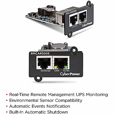 CyberPower RMCARD205 Remote Management Card Black 3YR Warranty Hardware ...