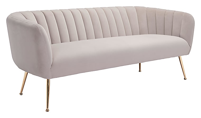 Zuo Modern Deco Polyester Sofa, 26-13/16"H x 70-1/8"W x 29-1/8"D, Beige