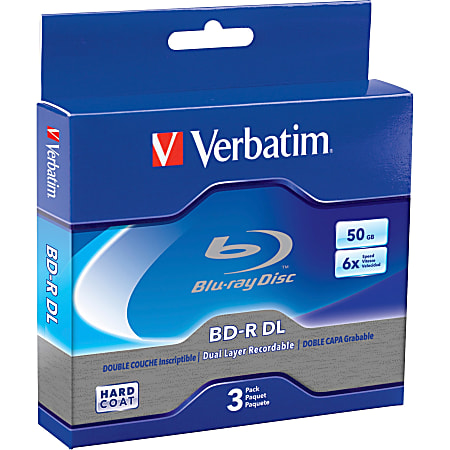 Verbatim - 3-Pack 6x BR-R DL Disc Spindle