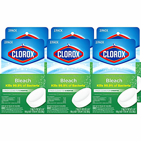 Clorox Ultra Clean Toilet Tablets Bleach - 3.50 oz (0.22 lb) - Deodorize, Easy to Use - White - 2 Pack - 420 / Bundle