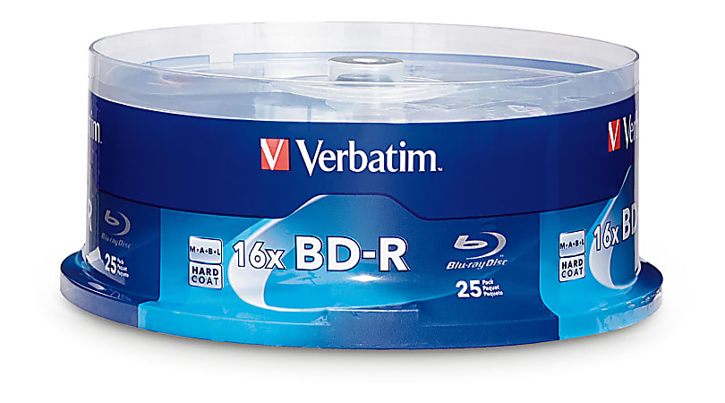 Verbatim BD-R 25GB 16X Disc Spindle, Box Of 25