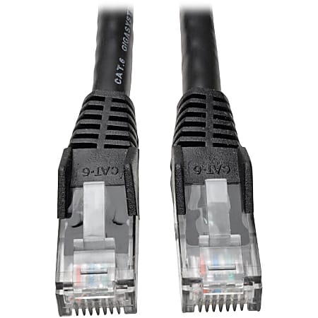 Eaton Tripp Lite Series Cat6 Gigabit Snagless Molded (UTP) Ethernet Cable (RJ45 M/M), PoE, Black, 100 ft. (30.5 m) - N201100BK
