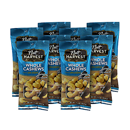 Nut Harvest Nuts, Sea-Salted Cashews, 2.5 Oz, Box