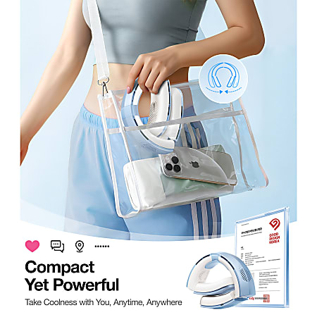 TORRAS COOLiTE Foldable 4 Speed Portable Neck Fan with 4000 mAh