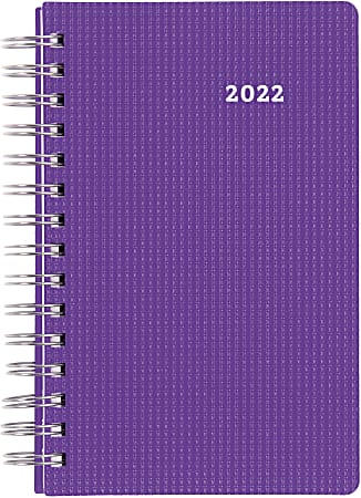 Brownline® Daily DuraFlex Planner, 8" x 5", Purple, January To December 2022, CB634V.PUR