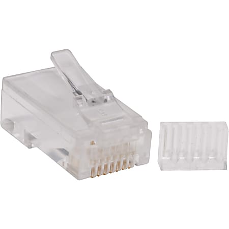 Tripp Lite Cat6 Gigabit RJ45 Modular Connector Plug w/ Load Bar 100 Pack - 100 Pack - 1 x RJ-45 Male - White