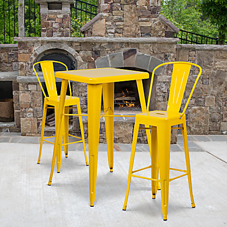 Yellow Home Depot Metal Garden Stool Flash Furniture Square Metal