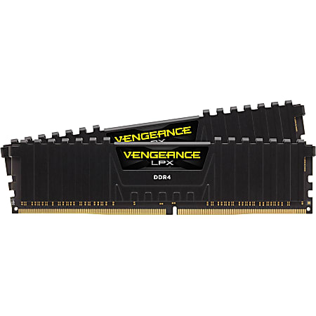 Corsair Vengeance LPX 16GB (2x8GB) DDR4 DRAM 3000MHz C15 Memory Kit - Black Kit - 16 GB (2 x 8GB) - DDR4-3000/PC4-24000 DDR4 SDRAM - 3000 MHz - CL15 - 1.35 V - Non-ECC - Unbuffered - 288-pin - DIMM