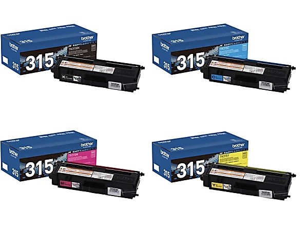 Brother® TN315 High-Yield Black And Cyan, Magenta, Yellow Toner Cartridges, Pack Of 4, TN315 combo