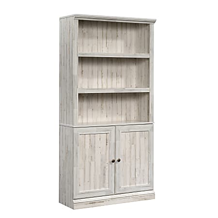 Sauder® Select 70"H 5-Shelf Bookcase With Doors, White Plank