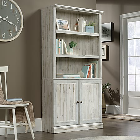 Sauder Select 70 H 5 Shelf Bookcase With Doors White Plank - ODP