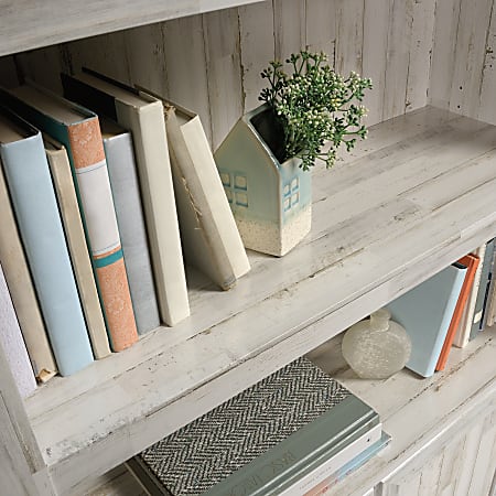 Sauder 5 top shelf bookcase white