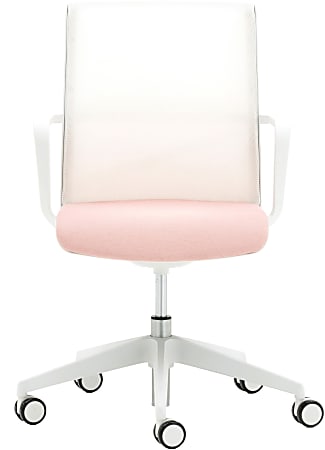Allermuir Circo Ergonomic Mesh Mid-Back Executive Conference Chair, Blush/Light Gray