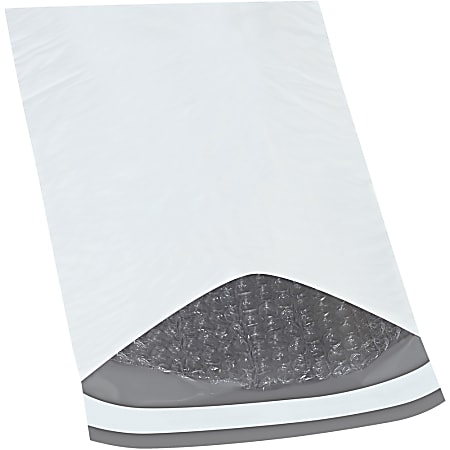 Office Depot® Brand Bubble-Lined Poly Mailers, 7 1/4" x 12", White, Box Of 100
