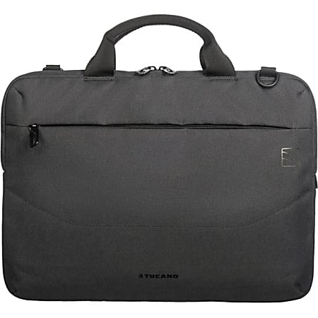Tucano Ideale Carrying Case for 15" to 15.6" Apple MacBook, Notebook - Black - Fabric - Shoulder Strap - 12" Height x 16.3" Width x 2.8" Depth