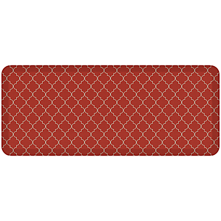 GelPro Designer Comfort Polyurethane Anti-Fatigue Mat For Hard Floors, 20” x 48”, Trellis Red