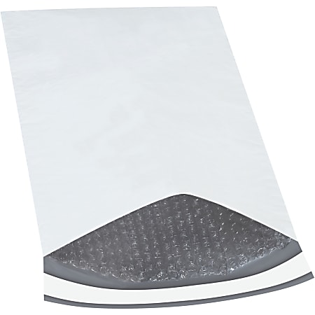 Partners Brand Bubble-Lined Poly Mailers, 9 1/2" x 14 1/2", White, Box Of 100