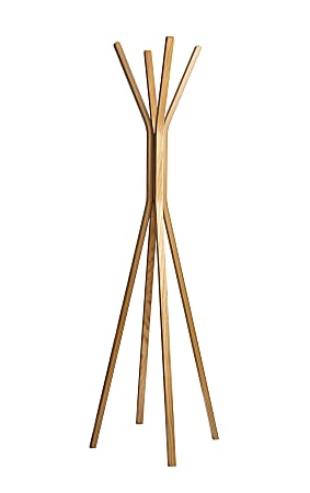 Adesso® Toby Coat Rack, 68-1/2"H x 16-1/2"W x 16-1/2"D, Natural Oak