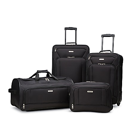 American Tourister Fieldbrook XLT 4 Piece Luggage Set Black - Office Depot