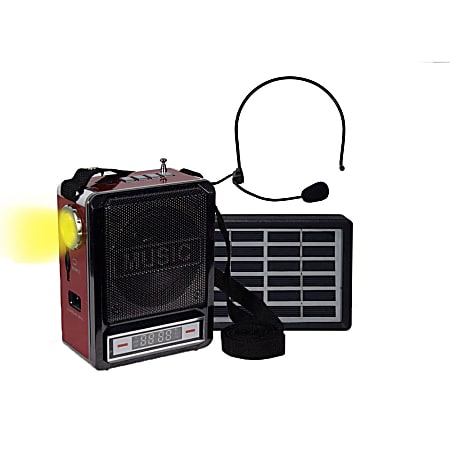 Technical Pro WASPSOLAR100 Wireless Amplifier Speaker, Solar, Red