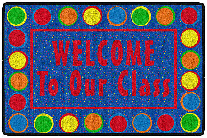 Flagship Carpets Sitting Spots Primary Class Welcome Mat, 2'H x 3'W
