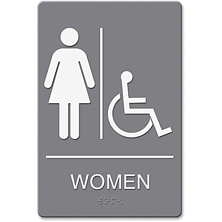 HeadLine Women/Wheelchair Image Indoor Sign - women's restroom/wheelchair accessible Print/Message - 6"x 9" - 4814
