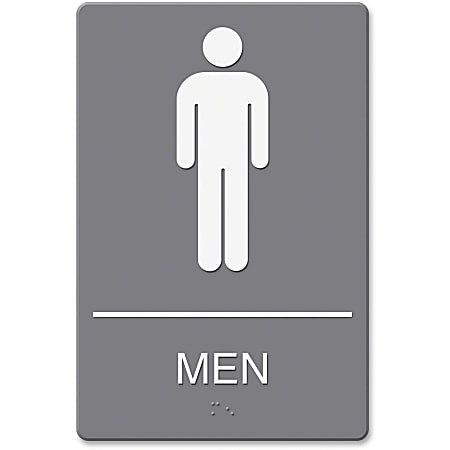 Headline ADA Restroom Sign, Men&#x27;s, 6" x 9",