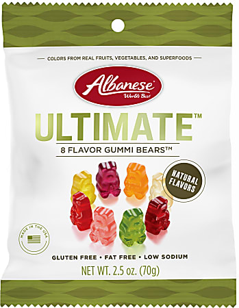 Albanese Candy Gummies, Ultimate 8 Flavor Gummi Bears, 2.5 Oz