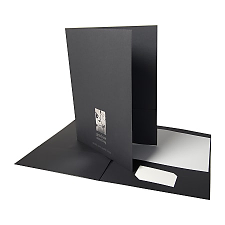 Custom 1-Color Foil Stamped 1- Or 2-Pocket Presentation Folders, 9" x 12", Box Of 50 Folders