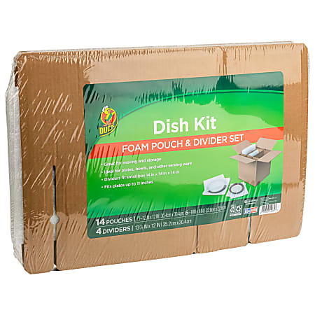 Duck Dish Moving And Storage Kit, 14" x 14" x 14", Kit Of 18 Pieces