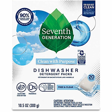 Seventh Generation Natural Dishwasher Detergent 45 Pack For Dish Free