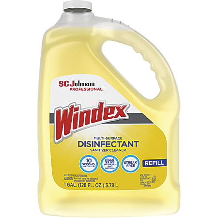 Windex® Multi-Surface Disinfectant Cleaner, Citrus SCent, 128 Oz Bottle, Pack Of 4