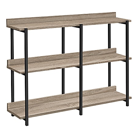 Monarch Specialties Delroy Metal Console Table, 34”H x 47-1/4”W x 12”D, Dark Taupe/Black