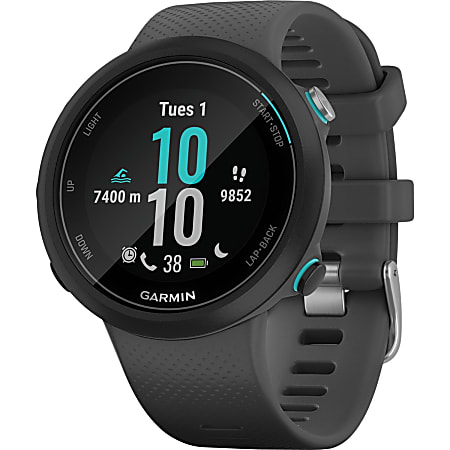 Line Garmin Swim 2 Smart Watch - Heart Rate Monitor, Accelerometer - Clock Display, Alarm, Timer, Stopwatch, Calendar, Music Player - 1" - TFT LCD - Touchscreen - GPS - 168 Hour - Slate