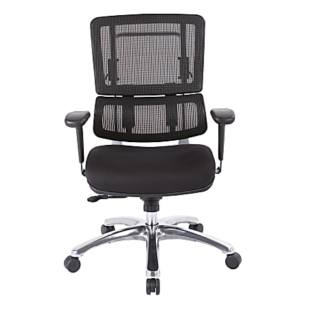 Office Star Pro Line II Pro X996 Vertical Mesh High Back Chair, Black/Coal Black FreeFlex /Polished Aluminum