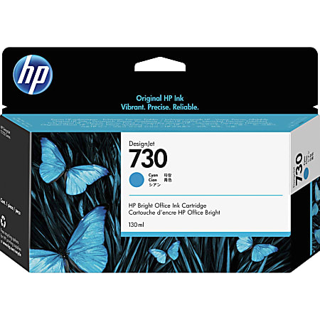 HP 730 (P2V62A) Original Inkjet Ink Cartridge - Cyan - 1 Each - Inkjet - 1 Each