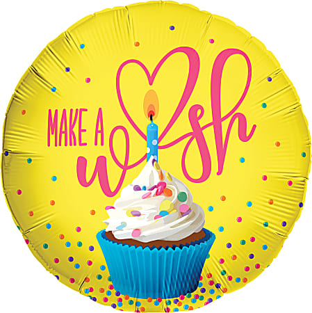 Amscan Birthday Foil Balloon, 18", Make A Wish