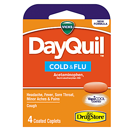 DayQuil Severe Cold &amp; Flu Caplets, Pack Of 4 Caplets