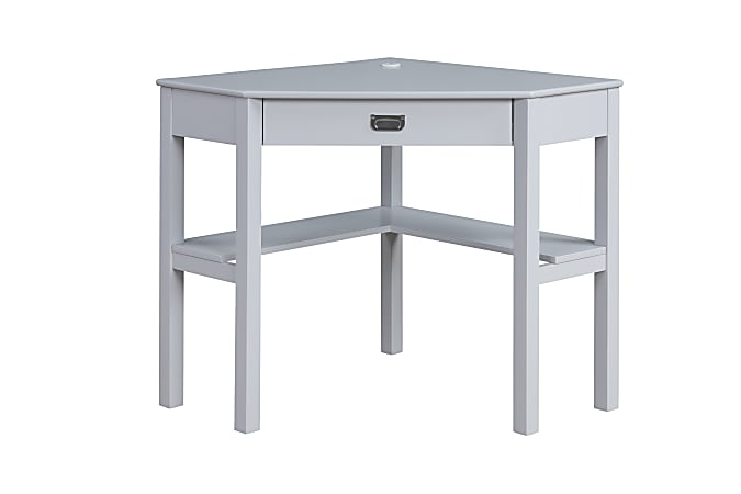 Linon Ari 29"W Home Office Corner Writing Desk, Gray