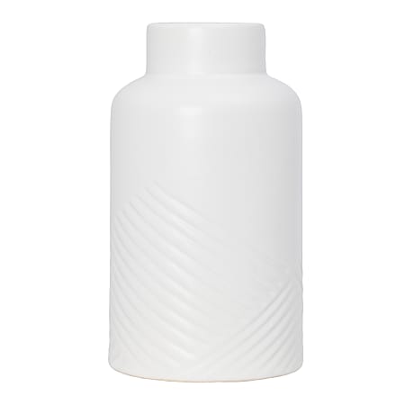 Anji Mountain Cylinder Vase, 5-1/2"H x 5-1/2"W x 5-1/2”D, White