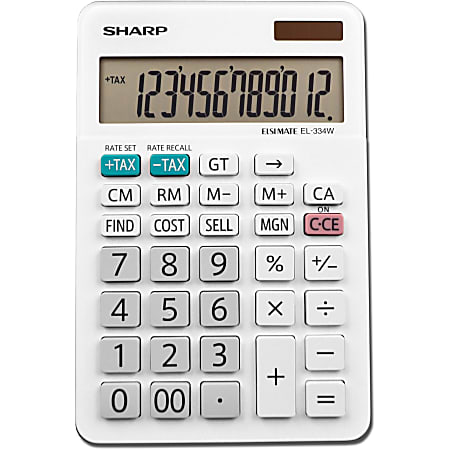 Sharp® White Series Desktop Calculator, EL-334WB