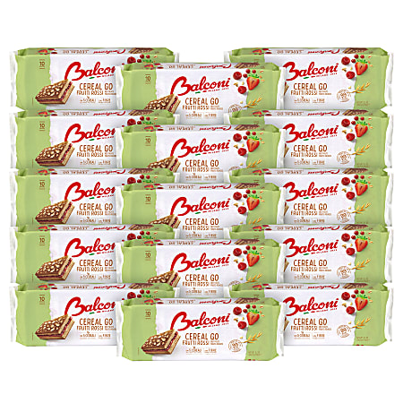Balconi Cereal Go, Red Fruits, 0.95 Oz, 10 Pastries Per Pack, Case Of 15 Packs