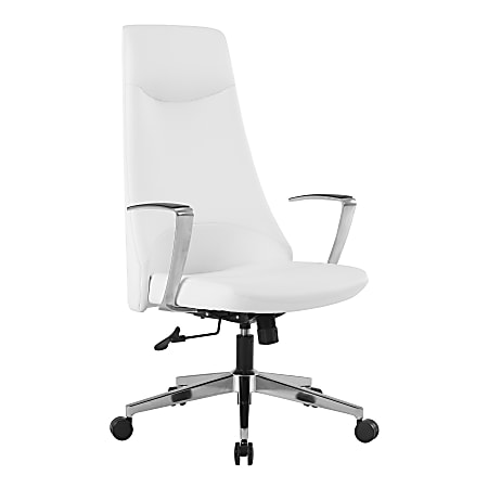Office Star™ Dillion Ergonomic Antimicrobial Fabric High-Back Office Chair, Snow