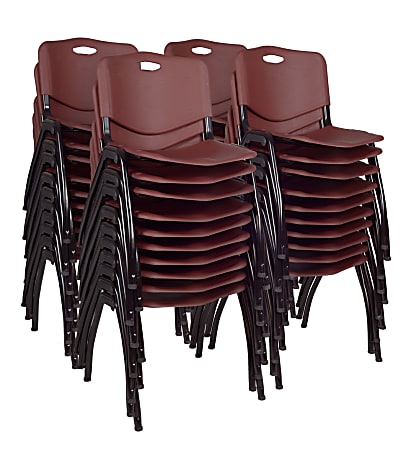 Regency M Breakroom Stacking Chairs, Chrome/Burgundy, Pack Of 40 Chairs
