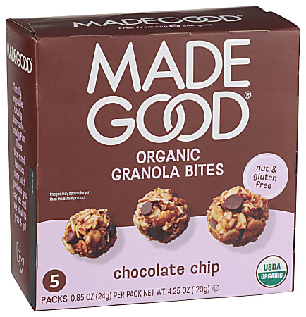 Made Good Granola Bars, Chocolate Chip, 0.85 Oz, Total Qty 30