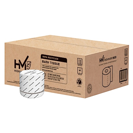 Highmark® ECO 2-Ply Toilet Paper, 100% Recycled, 550 Sheets Per Roll, Case Of 40 Rolls