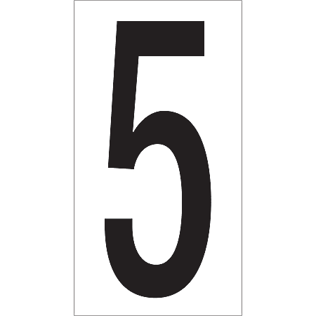 Office Depot® Brand Vinyl Warehouse Labels, DL9305, Number 5, 3 1/2