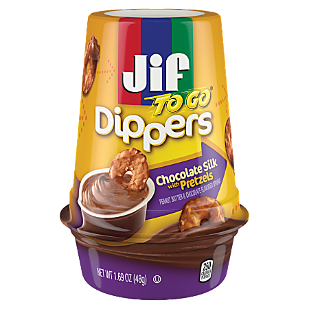 Jif To-Go Dippers, Pretzels/Chocolate Silk, 1.69 Oz, Pack Of 8