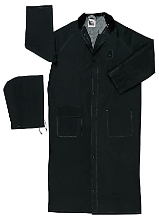 Classic Plus Rider Rain Coat, 0.35 mm PVC/Polyester, Black, 60 in 5X-Large