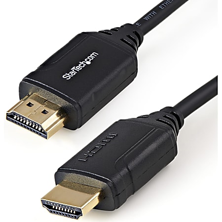 StarTech.com 0.5 m 4K HDMI Cable - Premium High Speed HDMI Cable - Certified - 4K 60Hz - 50 cm HDMI Cable - HDMI 2.0 Cable - First End: 1 x HDMI Male Digital Audio/Video - Second End: 1 x HDMI Male Digital Audio/Video - 2.25 GB/s - Black